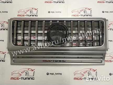 Решетка Мерседес G-Class GT Серая Б/З + AMG