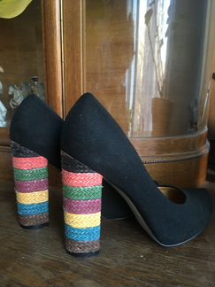 Туфли Nine West 39р, разноцветный высокий каблук