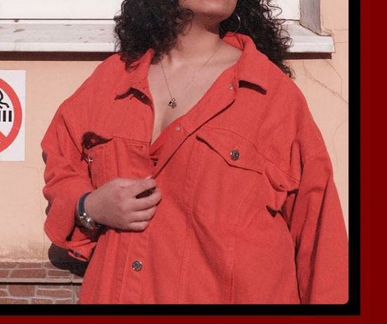 Красная джинсовая куртка monki размер L