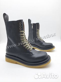 Сапоги bottega на шнуровке Кожаные