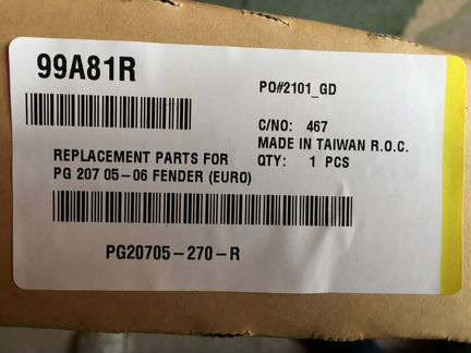 Правое крыло Peugeot 207