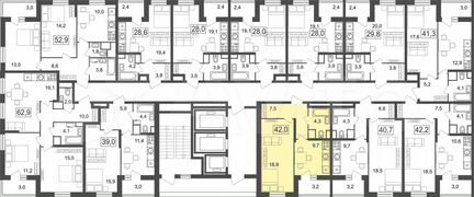 1-к квартира, 42 м², 5/25 эт.