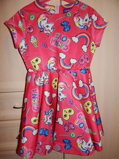 Платье с единорогом для девочки 6-7 мет