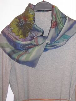 Шарф шелковый авторской росписи