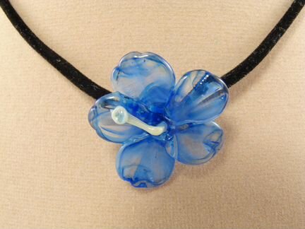 Подвеска Синяя орхидея (авторский лэмпворк)