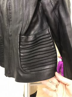 Куртка кожаная чёрная