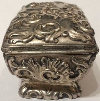 Шкатулка серебряная, 835 пр., Европа, середина 19