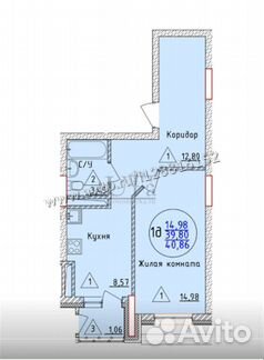 1-к квартира, 40.9 м², 13/17 эт.