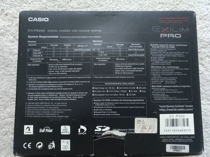 Фотоаппарат цифровой Casio EX-P600