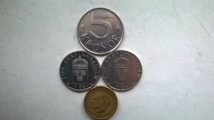 Шведские кроны 1, 5, 10
