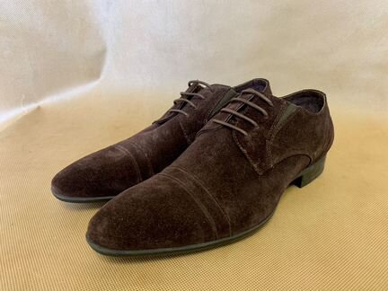 Новые замшевые бордовые туфли-ботинки