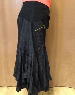 Чёрная юбка на широкой резинке