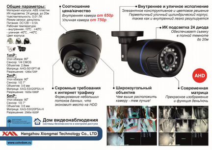 Комплект видеонаблюдения на 6 камер 2mP Full HD