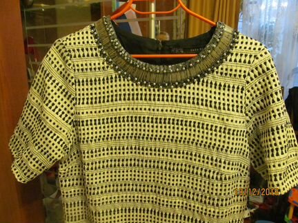 Платье Zara нарядное со стеклярусом р.46